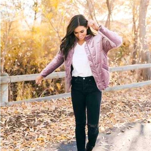 Rachel Parcell Velvet lavender purple jacket designer Fall pink thread 6 M - Picture 3 of 10